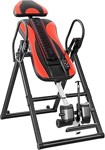 YOLEO Inversion Table Training Equipment Massage & Heat Inversion Table ITM280 Back Pain Relief Equipment w/Remote Control, Reversible Ankle Holders, Heavy Duty up to 320lbs