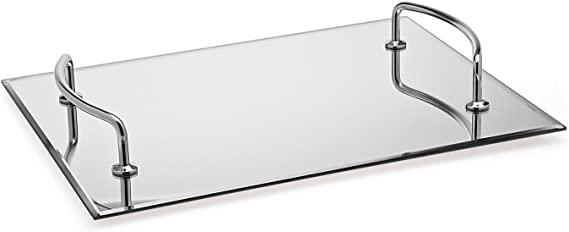 StudioSilversmiths 44171 12 x 16 Mirror Tray with Silver Handles (Standard Version)