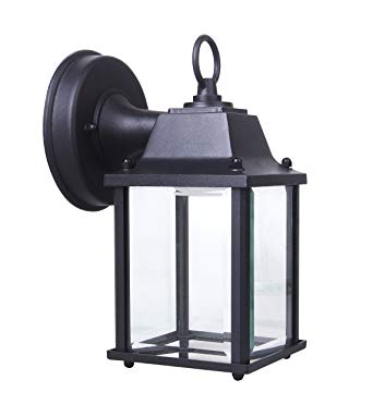 Yeuloum LED Outdoor Wall Lantern Wall Sconce for Porch Light, 9.5W Repalce 75W, 800 Lumen, Aluminum Housing Plus Glass, Water-Proof, ETL/ES Rated