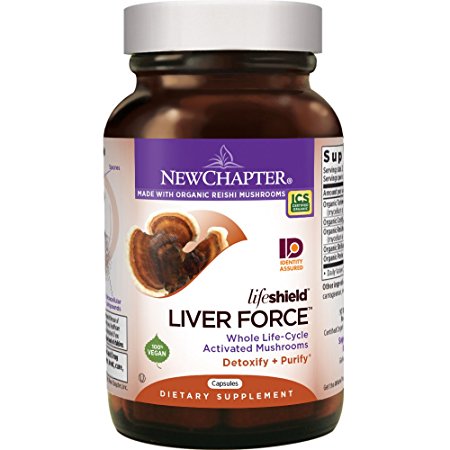 New Chapter Reishi Mushroom - LifeShield Liver Force for Liver Support  with Turkey Tail   Organic Reishi Mushroom   Vegan   Non-GMO Ingredients - 60 ct