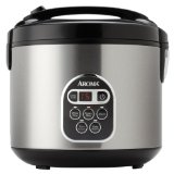 Aroma 20-Cup Cooked  10-Cup UNCOOKED Digital Rice Cooker and Food Steamer Stainless Steel Exterior ARC-150SB