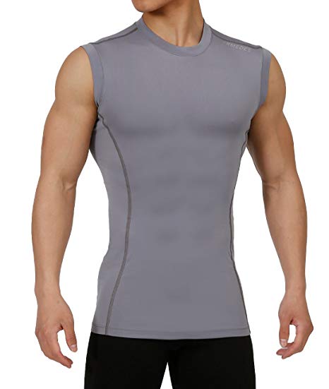 ARMEDES Men's Compression Quick Dry Baselayer Work Out Sleeveless T-Shirt