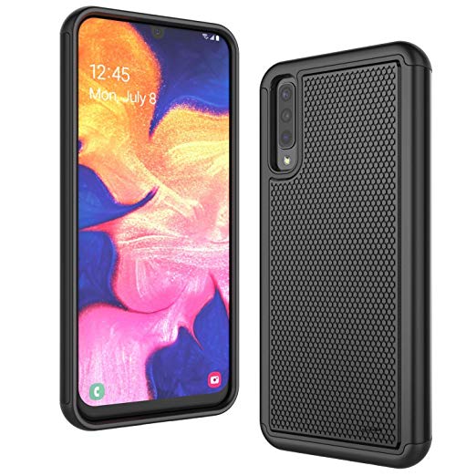 Samsung Galaxy A50 Case Rugged Impact Shockproof (Drop Protection) Dual Layer Heavy Duty Phone Cover Skin by REBELCASE (A50 2019) - Black