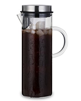 New Cold Brew Iced Coffee Maker, Glass Carafe with Large Removable Mesh Filter, 1000 mL