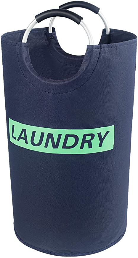 Lifewit Large Laundry Hamper Collapsible Clothes Basket Durable Oxford Fabric Portable Folding Washing Bin for Bedroom, Laundry Room, Closet, Bathroom, College, 14.9" D × 25.2" H, Blue