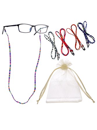Hestya 5 Pieces Eyeglass Strap Eyewear Holder Retainer (Eyeglasses Not Included)