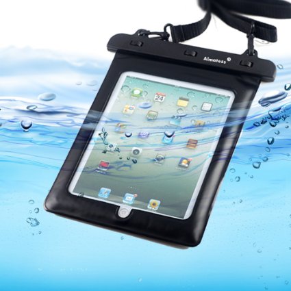 Waterproof Bag, Almatess Universal Waterproof Tablet Pouch Case with Lanyard Snowproof Dirtproof Protective Multi Function Marine Dry Bag for iPad Mini/iPad Mni Retina/iPad/iPad Air/Kindle/Kindle Paperwhite/Kindle Fire