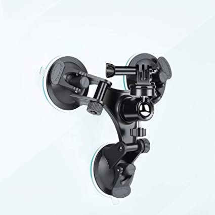 Triple Cup DSLR Camera Suction Mount   Universal adapter   360 Degree Rotating Swivel Adapter for Nikon Canon Sony DSLR/Camcorder or other action camera