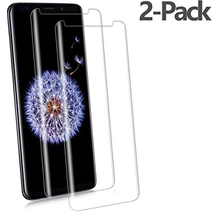 Galaxy S9 Screen Protector Glass, ChefzBest 3D Curved Dot Matrix Screen Samsung Galaxy S9 Tempered Glass Screen Protector (5.8inch) 2018 (NOT S9 Plus) (Case Friendly) (Clear) (2-Pack)