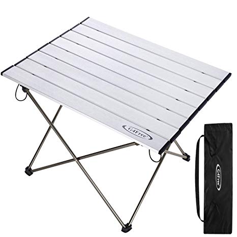 G4Free Lightweight Portable Camping Table Aluminum Folding Table Compact Roll Up Tables with Carrying Bag for Outdoor Camping Hiking Picnic Backpacking