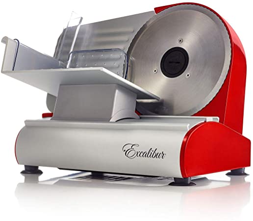 Excalibur EHS75 Do It Yourself Electric Food and Meat Slicer Features Precision Thickness Control and Tilted Carriage for Fast and Efficient Slicing with Removable Blade for Easy Clean, 7.5-Inch, Gray