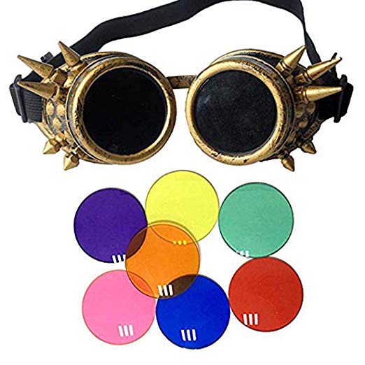 Lelinta Steampunk Goggles Welding Gothic Cosplay Vintage Rustic Goggles