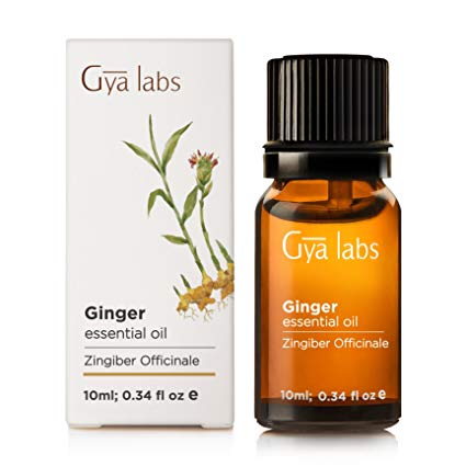 Ginger Essential Oil - 100% Pure Therapeutic Grade for Lymphatic Drainage, Hair, Massage, Swelling and Skin - 10ml
