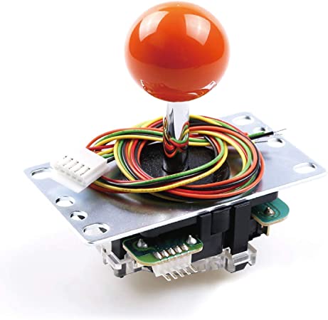 SANWA JLF-TP-8YT Original Joystick Orange - for Arcade Jamma Game 4 & 8 Way Adjustable, Compatible with Catz Mad SF4 Tournament Joystick (Orange Ball Top) S@NWA