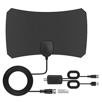 Amplified Digital Indoor TV Antenna - 80 Miles Indoor HDTV Antenna Digital TV Antenna with Signal Amplifier - Supports 4K / HD / 1080P / Free Channels etc