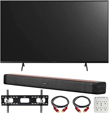 Sony KD55X85K 55" X85K 4K HDR LED TV with Smart Google TV (2022 Model) Bundle with Deco Home 60W 2.0 Channel Soundbar, 37"-100" TV Wall Mount Bracket Bundle and 6-Outlet Surge Adapter