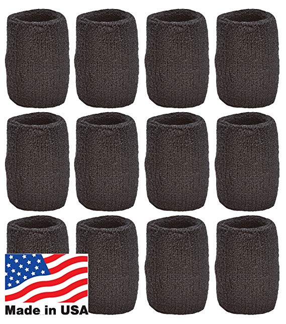 Unique Sports Wristbands / Sweatbands Pack of 12 (6 pair)