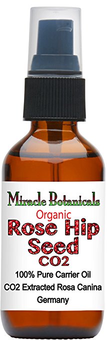 Miracle Botanicals Organic CO2 Extracted Rose Hip Seed Oil - 100% Pure Rosa Canina - Therapeutic Grade - 2oz.