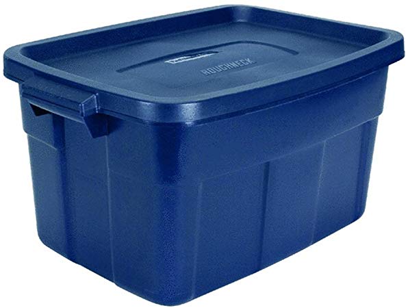 Rubbermaid Roughneck Tote Storage Container, Dark Indigo Metallic, 14-gallon (FG2212CPDIM)