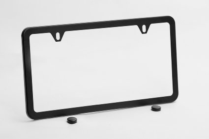 Matte Black License Plate Frame Powder Coated Stainless Steel | With Extensive 66 Piece Fastener Kit Included to Match Most Any Vehicle | US-304SS-LPF2_BLK