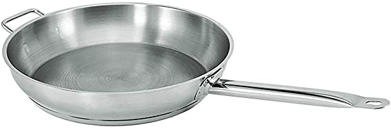 Update International 8" Induction Ready Natural Finish Stainless Steel Fry Pan