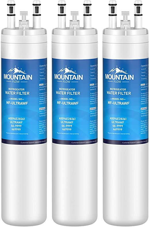 Mountain Flows ULТRAWF Compatible Refrigerator Water Filter Replacement Pure Source Ultra, 9999, White - 3PACKS