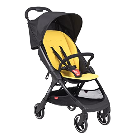 phil&teds Go Umbrella Travel Stroller, Lemon – Ultra Light (11lbs) – Compact, One Hand Stand Fold – Removable Bumper Bar – Removable and Reversible Seat Liner – Travel System Ready – Full Suspension