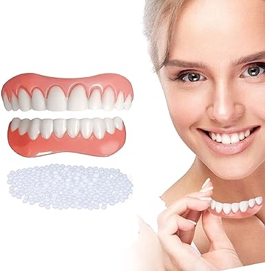 2 PCS Veneers Dentures Socket for Women and Men, Veneers for Temporary Tooth Repair Upper and Lower Jaw, Protect Your Teeth and Regain Confident Smile, Bright White-2