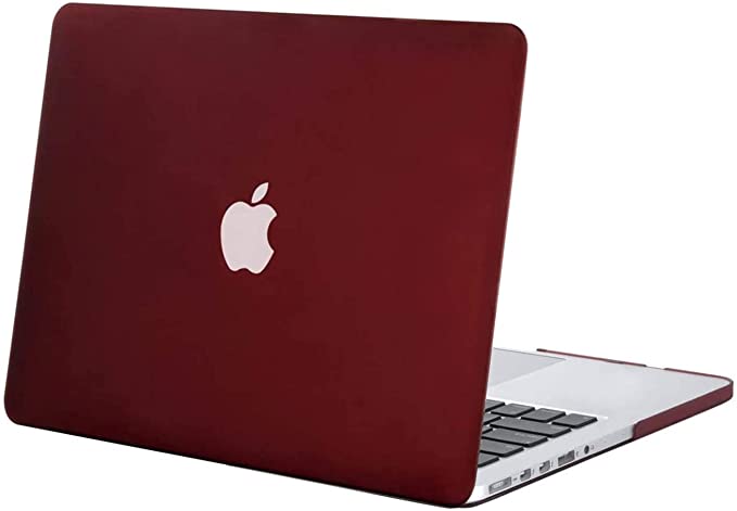 MOSISO Plastic Hard Shell Snap On Case Cover Only Compatible with Older Version MacBook Pro Retina 13 Inch (Model: A1502 & A1425) (Release 2015 - end 2012), Marsala Red