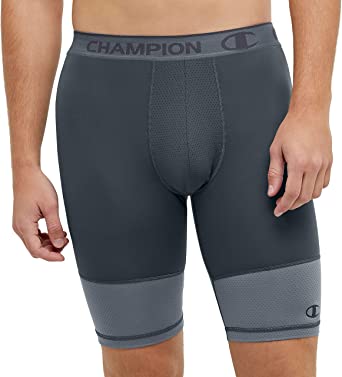 Champion Men's Total Support Pouch Compression Shorts, Sport Shorts for Men, Wicking, 6" & 9"