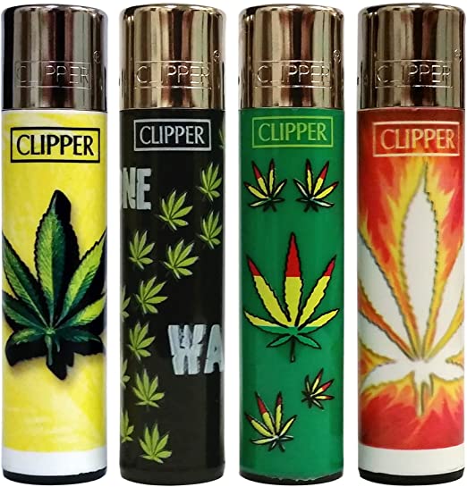 Bundle - 4 Items - Clipper Lighter Marijuana Hemp"Hojas Maria" Collection