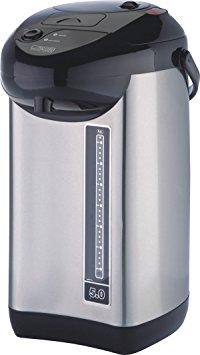 ProChef PC7060 Electric Hot Water Urn, Stainless Steel, 5-Quart, Double Power Pump, Manual Water Dispenser, Safety Lock, Reboil and Keep Warm Options, ThermSulate Sealing Technology