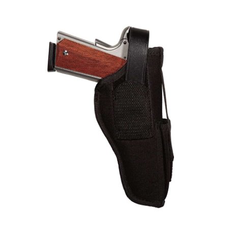 Uncle Mike's Kodra Nylon Sidekick Ambidextrous Hip Holster with Magazine Pouch, Black