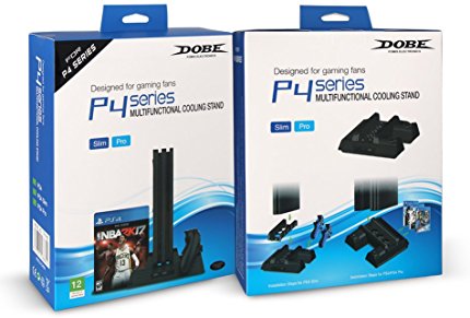 PS4 PS4/Pro/Slim Cooling Station, Vertical Stand with Dual Shock Charger station - USB Hub ,12 Disks Mount Stand for Playstation 4 Console-( 3 KINDS of Console)