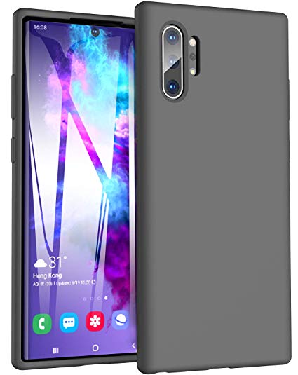 TOZO for Samsung Galaxy Note 10 Plus Case (2019) Liquid Silicone Gel Rubber Shockproof Shell Ultra-Thin [Slim Fit] Soft 4 Side Full Protection Cover for Samsung Galaxy Note 10 5G[Gray]