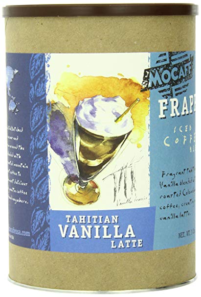 MOCAFE Frappe Tahitian Vanilla Latte, Ice Blended Coffee, 3-Pound Tin