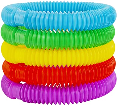 SCIONE Fidget Pop Toys-Tube for Kids and Adults,Pipe Sensory Tools for Stress and Anxiety Relief, Cool Bendable Multi-Color Stimming Toys Great as Gift and Prizes for Fidgeters (05Pack)