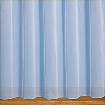 John Aird Denise - Plain White Net Curtain With Weighted Base - Width Sold By The Metre Drop: 45" (114cm)