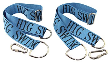 HIG SPORTS Tree Swing Straps , Length Can Be Adjusted Safe, Fast and Easy Installation, Swing Rope with Heavy-Duty Hooks, Perfect for Tree Swing and Hammocks, Set of 2