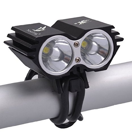 Nestling®Solarstorm 5000 Lumen Bike Light U2 XML x2 CREE LED Bicycle Light headlamp with 4x18650 Battery Pack   Rear Light