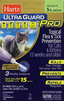 HARTZ UltraGuard Pro Flea & Tick Drops for Cats & Kittens - 3 Monthly Treatments