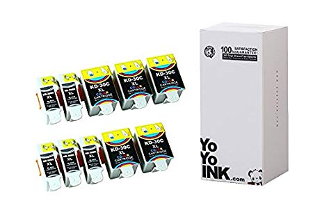 YoYoInk Compatible Ink Cartridges Replacement for Kodak 30XL Series (5 Black, 5 Color; 10-Pack)