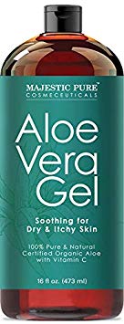 Majestic Pure Aloe Vera Gel - from 100% Pure and Natural Cold Pressed Aloe Vera, 16 fl oz