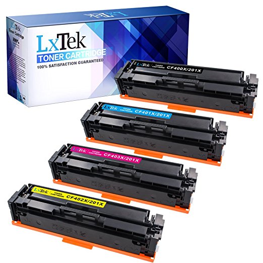 LxTeK Compatible HP 201X CF400X CF401X CF402X CF403X HP CF400A High Yield Toner Cartridge for HP Color LaserJet Pro MFP M277dw,Pro M252dw,MFP M277n,M252n (4 Pack,1 Black|1 Cyan|1 Magenta|1 Yellow)