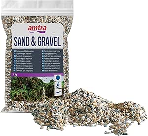 Amtra Polychrome - Natural aquarium gravel, decorative soil, sand and white gravel, grains 3-4 mm, 2 KG