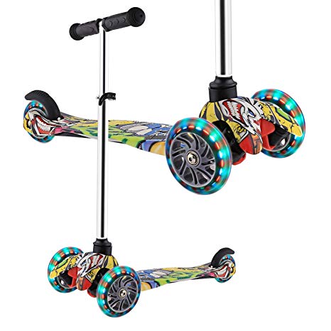 WeSkate Scooter for Kids Toddlers 3 LED Wheels Lightweight- Mini Kick Scooters Adjustable Scooters for Boys Girls Little Kids Age 3-10