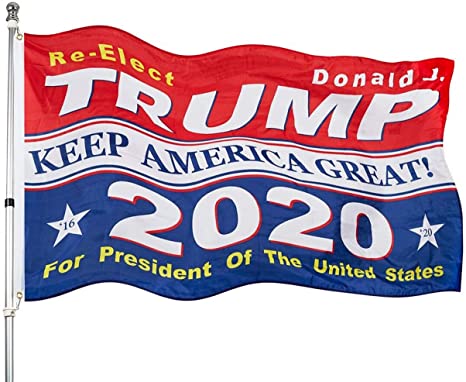 Homissor President Donald Trump 2020 Flag 3x5- Keep America Great MAGA Flag Indoors Outdoors Banner with Grommets