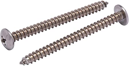 #14 X 3" Stainless Truss Head Phillips Wood Screw (25pc) 18-8 (304) Stainless Steel Screws by Bolt Dropper