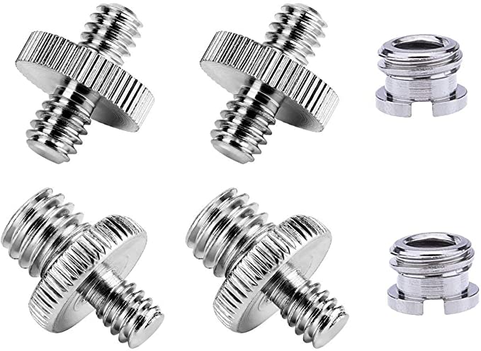 AFVO Camera Screw Bolts Replacement Pack 1/4 Male to 1/4 Male Double Stud  3/8 Male to 1/4 Male Screw  1/4" to 3/8" Convert Screw Adapter (6pcs)