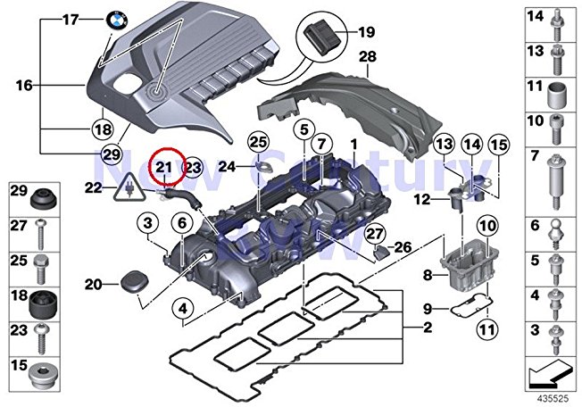 BMW Genuine Cylinder Head Cover Vent Hose X5 35iX X6 35iX 135i X1 35iX 135i 335i 335xi 335i 335xi 335i 640i 640iX 640i 640iX 535i 535iX 535i 535iX 535i 535iX Hybrid 5 535i 535iX Hybrid 5 640i 640iX 64